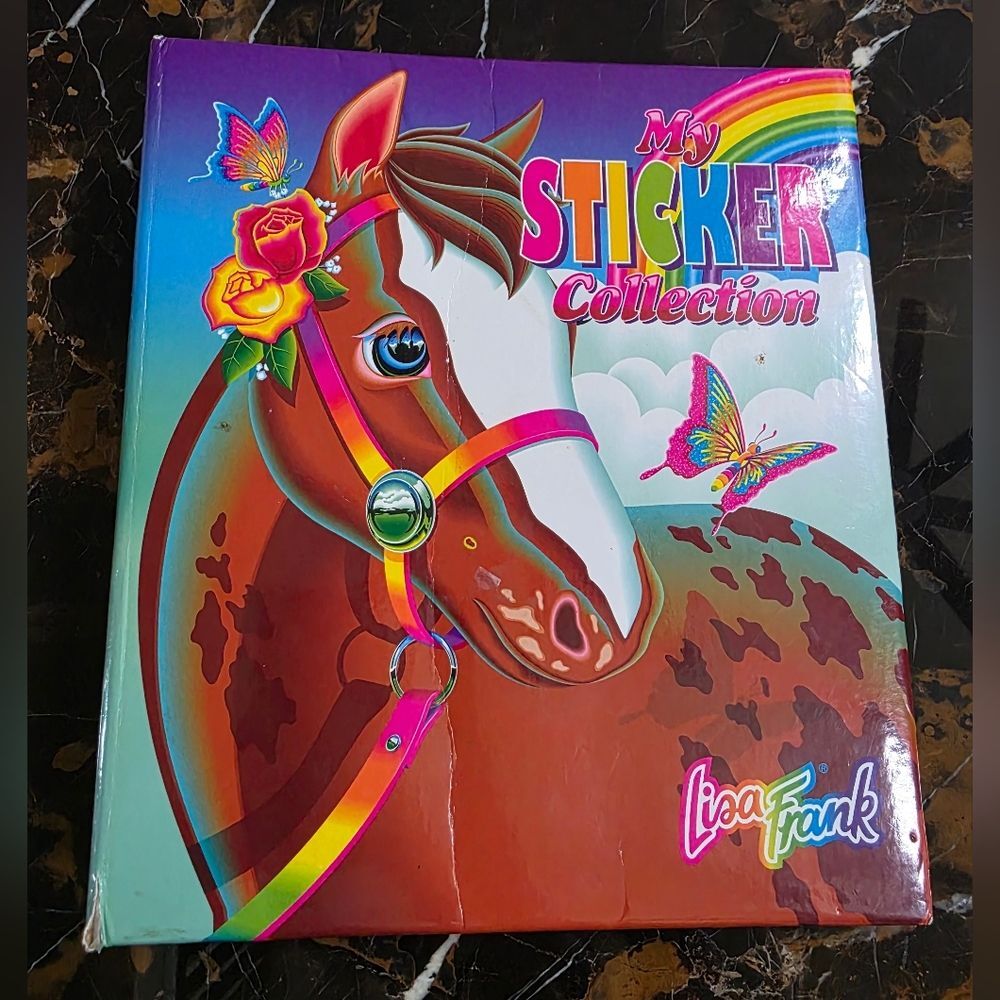 Lisa Frank Rainbow Chaser Horse 3 Ring Binder Portfolio Vtg Fantastic World 2.5'